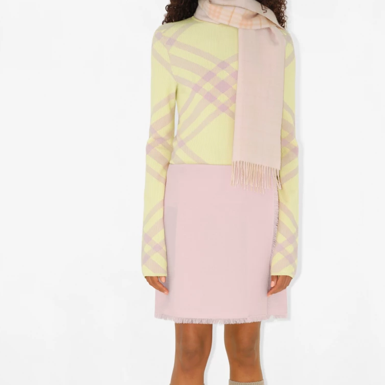 Burberry Reversible Check Cashmere Scarf Unisex Couple Style Pink 80832761 圖 7