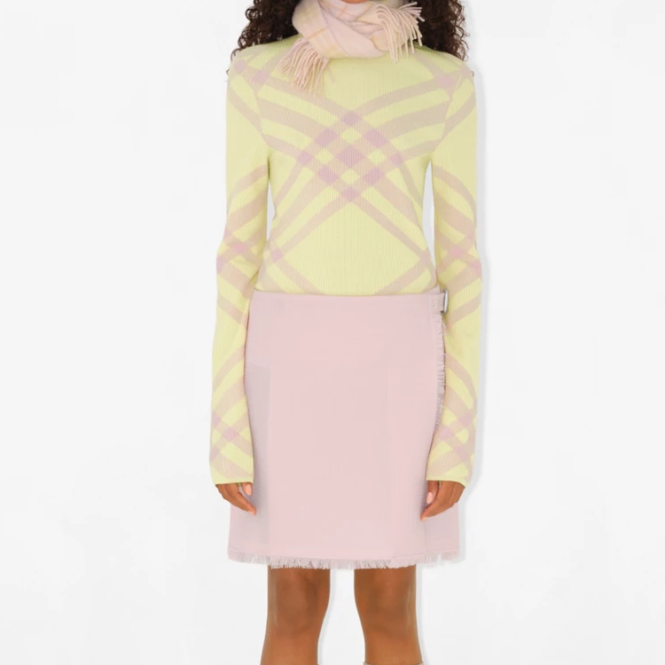 Burberry Reversible Check Cashmere Scarf Unisex Couple Style Pink 80832761 圖 8