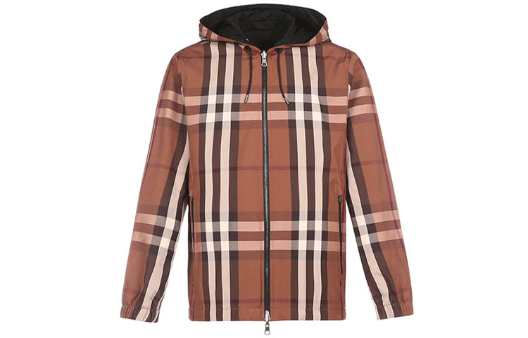 Burberry Reversible Check Hooded Jacket Deep Birch Brown 80369161