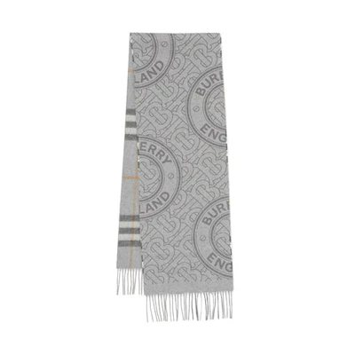 Burberry Reversible Check Logo Wool Scarf Unisex 80336091
