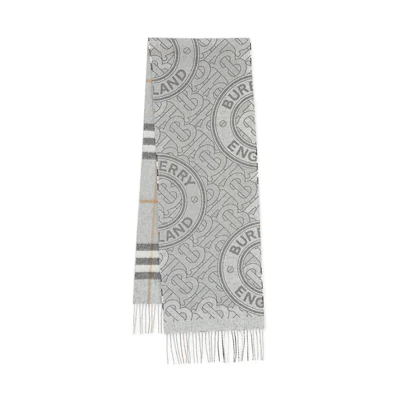 Burberry Reversible Check Monogram Wool Scarf Unisex Couple Style 80452421
