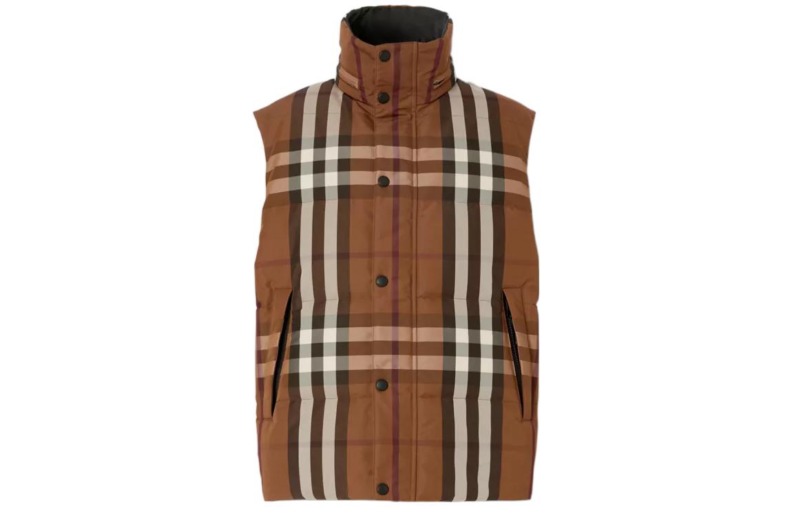 Order Burberry Reversible Check Nylon Down Jacket Brown 80585471