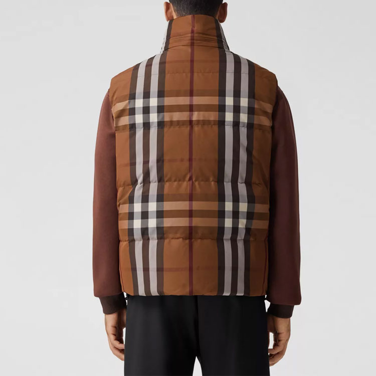 Purchase Burberry Reversible Check Nylon Down Jacket Brown 80585471