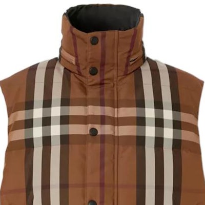 Burberry Reversible Check Nylon Down Jacket Brown 80585471 Details for Burberry Reversible Check Nylon Down Jacket Brown 80585471