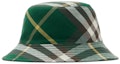 Shop 버버리 리버서블 체크 폴리에스터 코튼 버킷햇 그린 유니섹스 커플 스타일 80825711