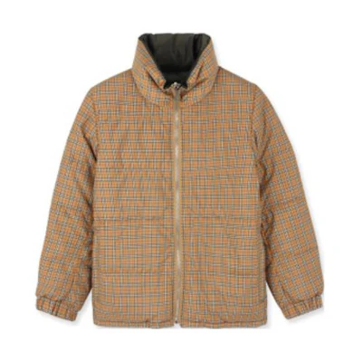 Burberry Reversible Check Puffer Jacket Unisex Winter Outerwear in Khaki 80387431