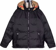 Order Burberry 男士可拆卸連帽雙面羽絨冬季外套 黑色 80331151