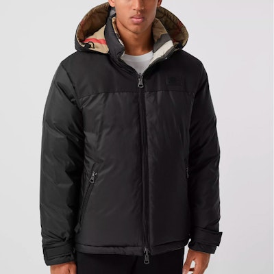 Burberry Reversible Detachable Hood Puffer Winter Jacket Black Mens 80331151 Purchase Burberry Reversible Detachable Hood Puffer Winter Jacket Black Mens 80331151