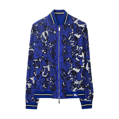 Burberry Reversible Floral Bomber Jacket in Knight Blue 80900091