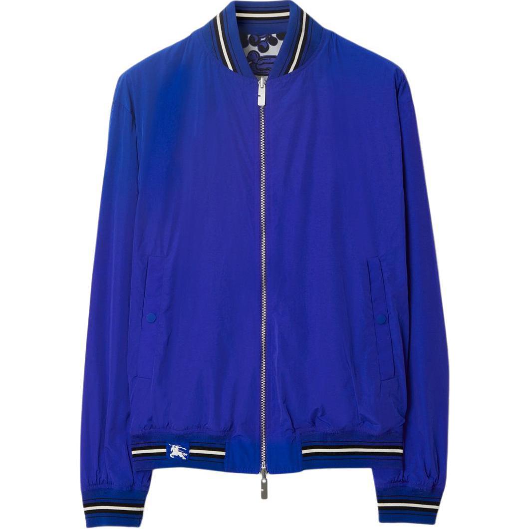 Shop Burberry Reversible Floral Bomber Jacket in Knight Blue 80900091