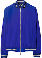 Shop Burberry 可雙面穿騎士藍花卉棒球外套 80900091