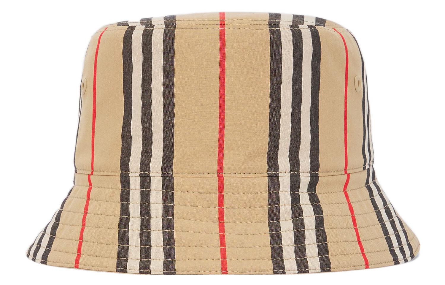 Order Burberry Reversible Iconic Striped Cotton Bucket Hat Unisex. 80494331
