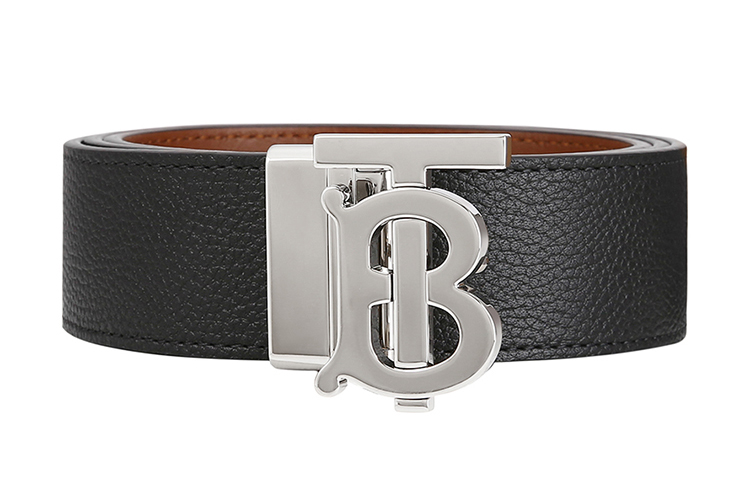 Burberry Reversible Leather Belt Black/Brown/Silver 3.5cm Wide. 80432471