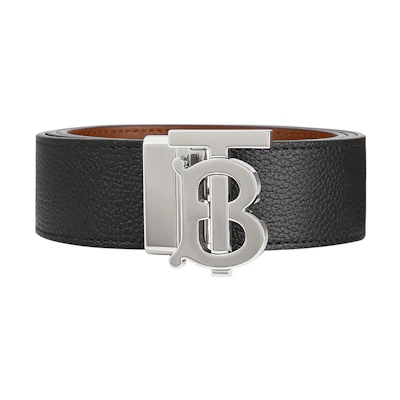 Burberry Reversible Leather Belt Black/Brown/Silver 3.5cm Wide. 80432471