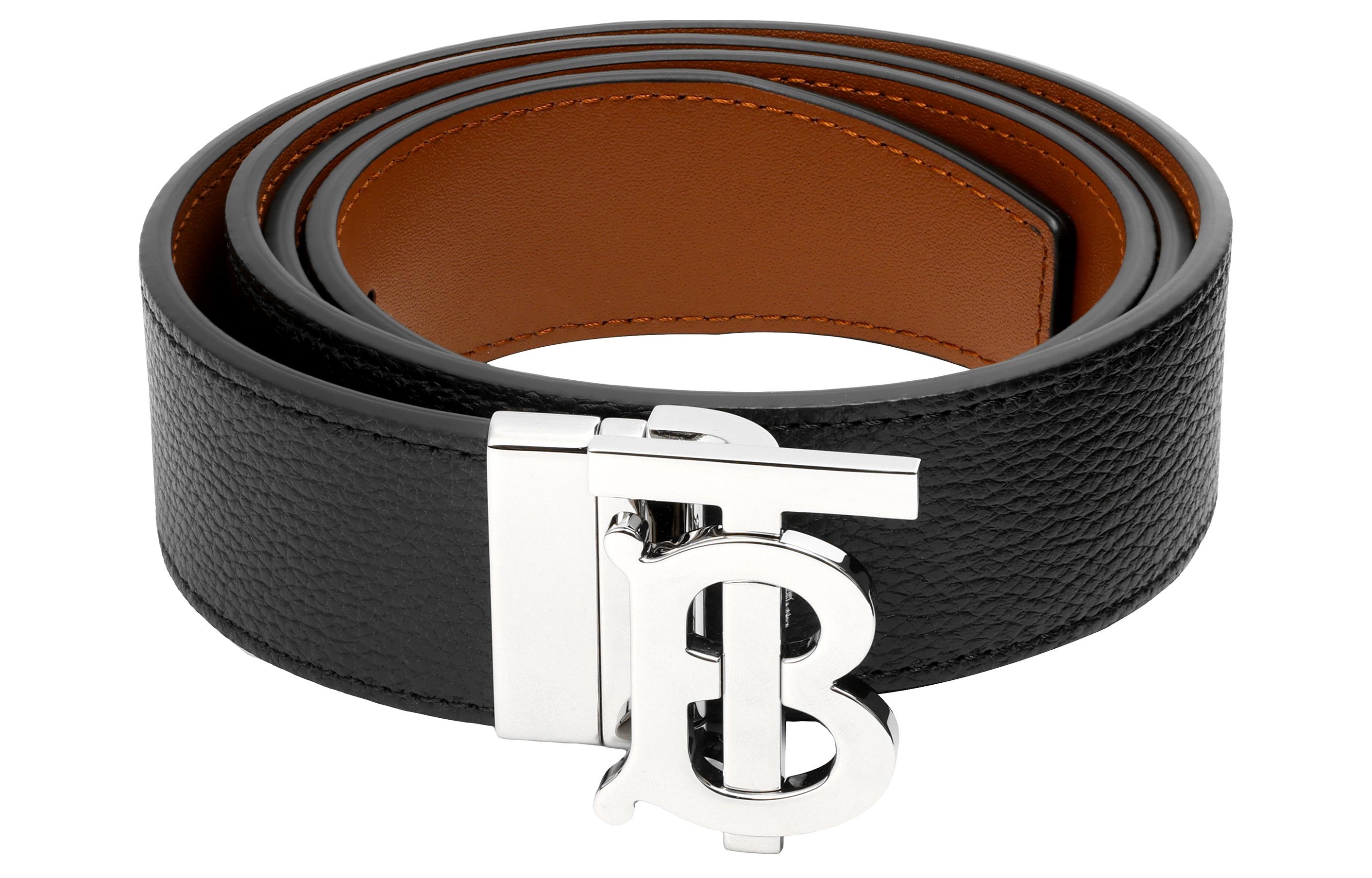 Purchase Burberry Sabuk Kulit Reversible Hitam/Coklat/Perak Lebar 3.5cm. 80432471