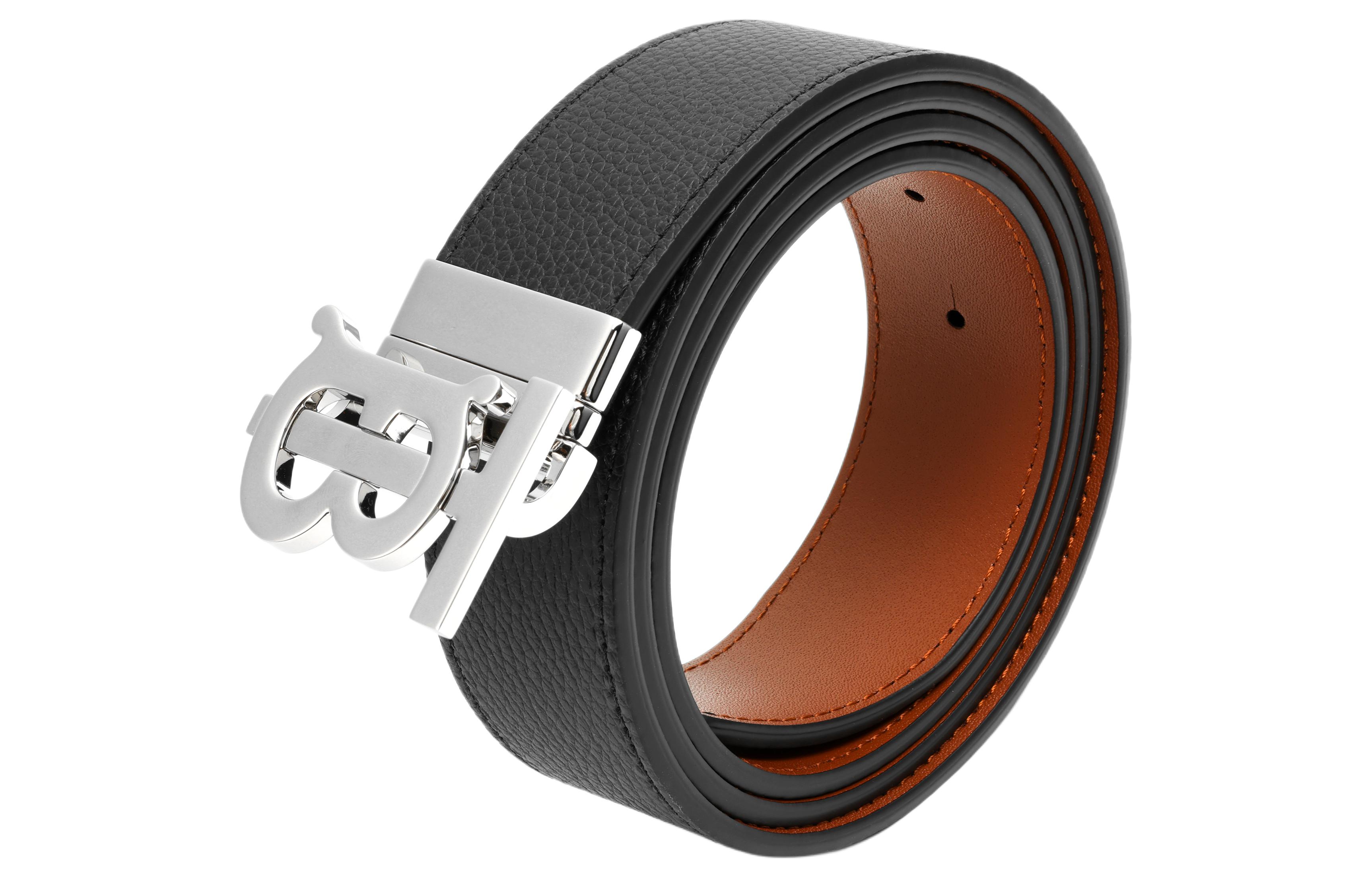 Sizing Burberry Sabuk Kulit Reversible Hitam/Coklat/Perak Lebar 3.5cm. 80432471