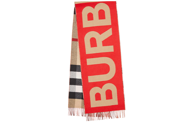 Burberry Reversible Logo Cashmere Check Scarf Unisex情侣款 80374941
