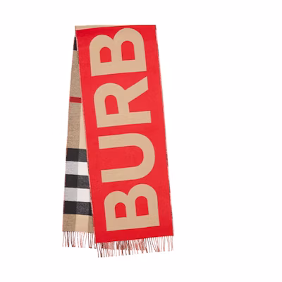 Burberry Reversible Logo Cashmere Check Scarf Unisex情侣款 80374941