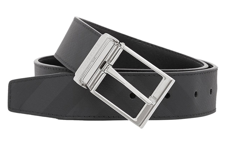 Burberry Reversible London Check Leather Belt Black 3.5cm Wide 80241581 圖 3