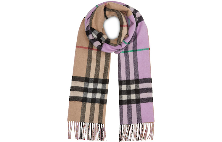 Burberry Reversible Long Check Scarf Purple 8007625 圖 3