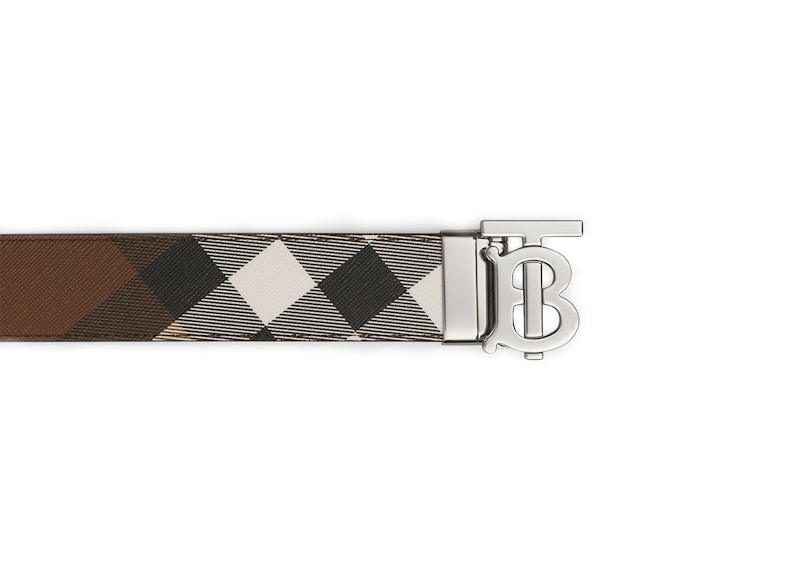 Order Burberry Reversible Monogram Motif Check Belt Dark Birch Brown