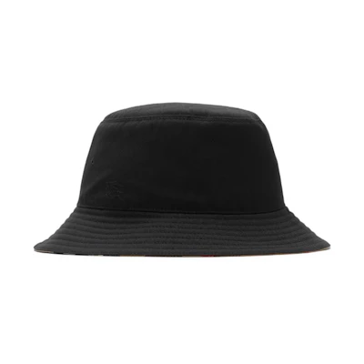 Burberry Reversible Polyester Cotton Bucket Hat Black Edition. 80835281
