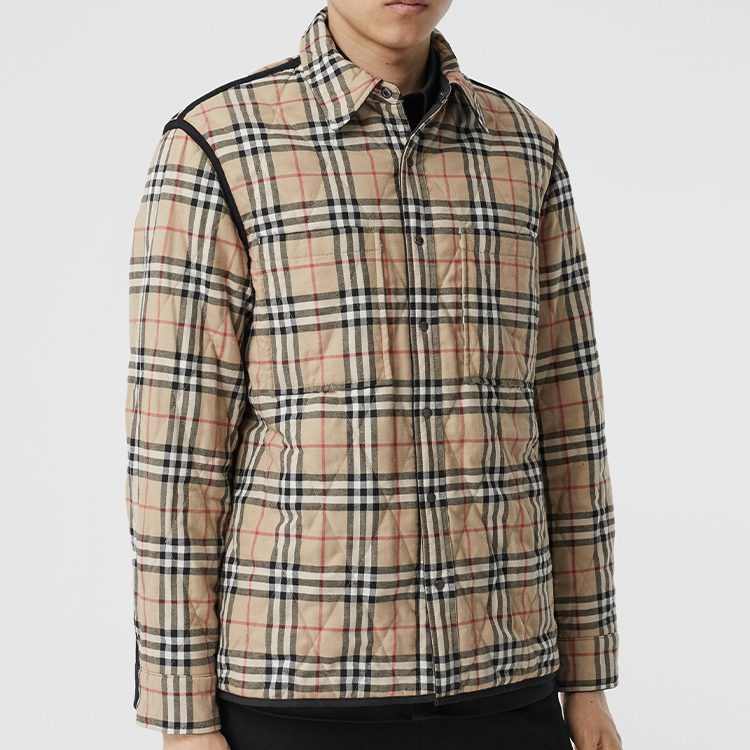 Burberry Reversible Quilted Plaid Cotton Jacket Winter Brown 80296491 圖 7