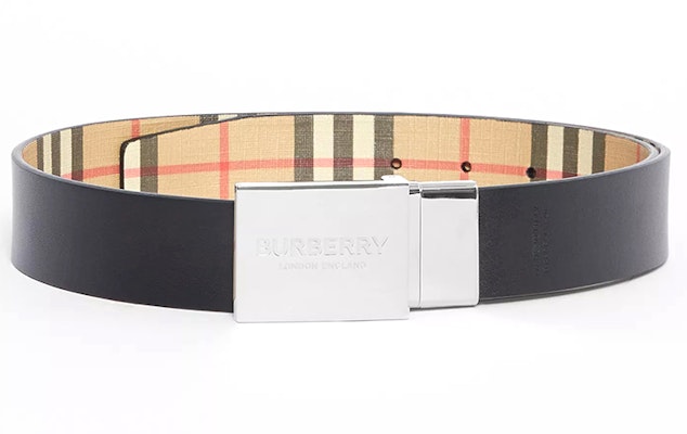Burberry Reversible Vintage Check Canvas Belt for Men Beige 3.5cm 80198171 Lookbook Burberry Reversible Vintage Check Canvas Belt for Men Beige 3.5cm 80198171