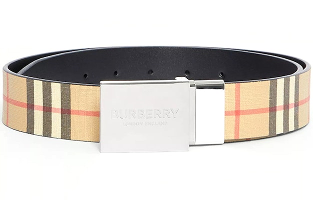 Burberry Reversible Vintage Check Canvas Belt for Men Beige 3.5cm 80198171 Shop Burberry Reversible Vintage Check Canvas Belt for Men Beige 3.5cm 80198171