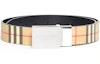 Shop Burberry Reversible Vintage Check Canvas Belt for Men Beige 3.5cm 80198171