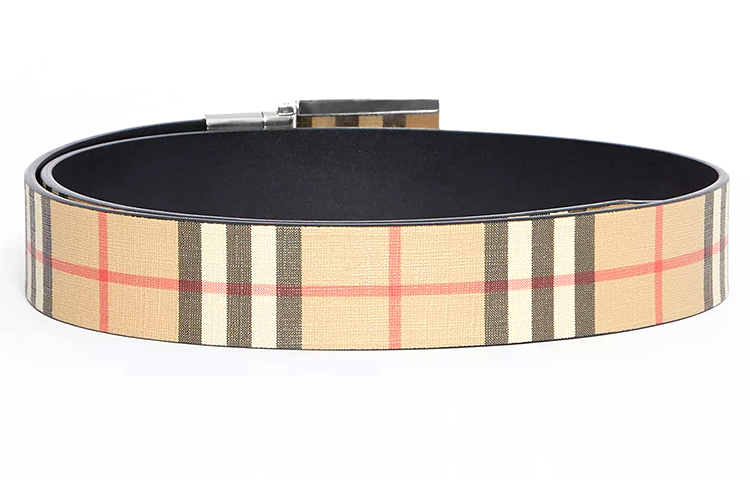 Purchase 博柏利男士可翻转经典格纹帆布腰带 米色 3.5厘米 80198171