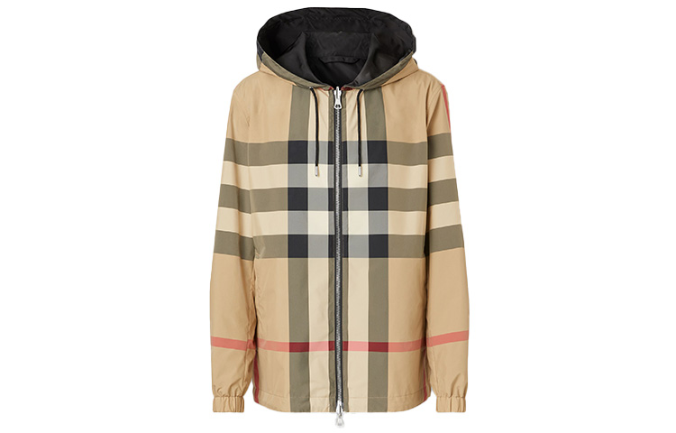 Burberry Reversible Vintage Check Hooded Jacket in Archive Beige 80336231