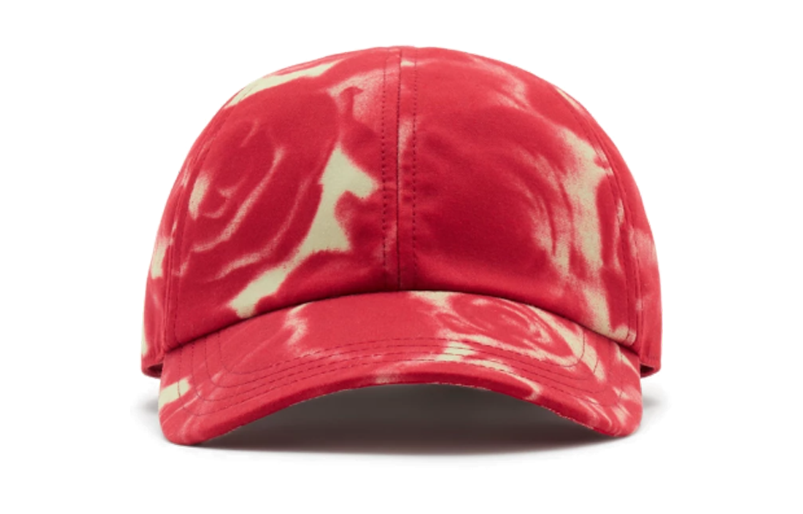 Burberry Rose Print Cotton Baseball Cap Unisex Red 80822261