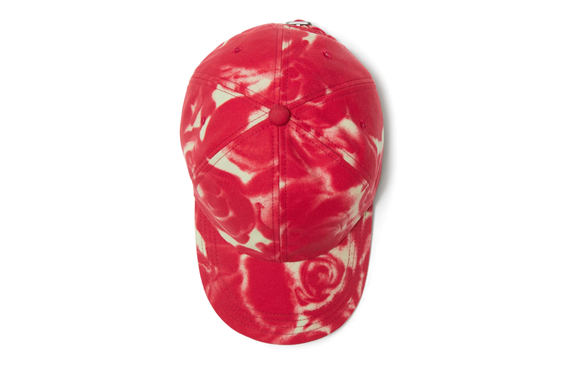 Lookbook Burberry Rose Print Cotton Baseball Cap Unisex Red 80822261