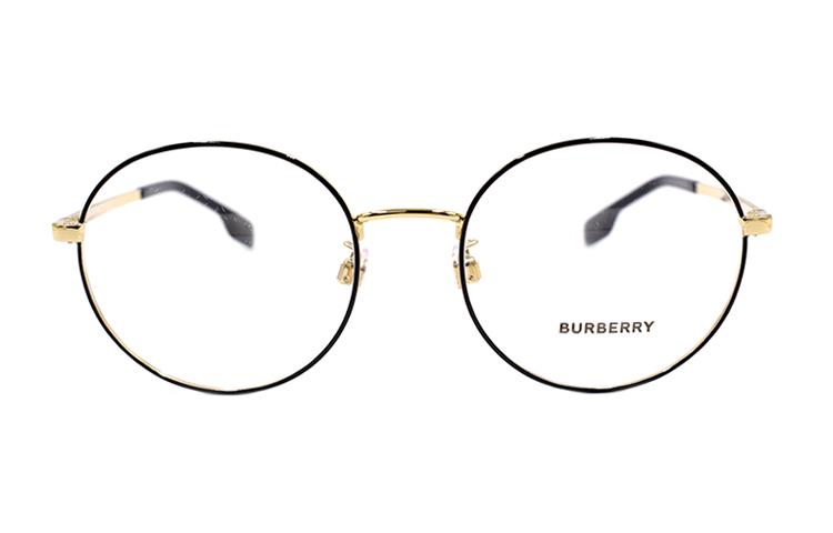 BURBERRY Round Eyeglasses B.LOGO Asian Fit Optical 1345D Black Gold for Men B1345D-1326 圖 2