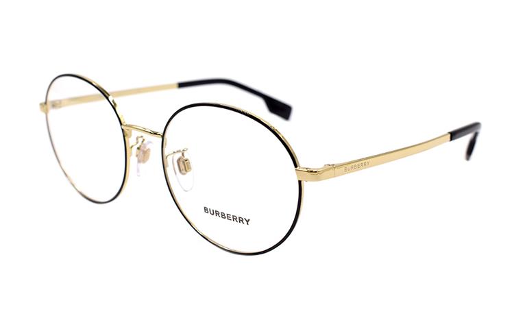 BURBERRY Round Eyeglasses B.LOGO Asian Fit Optical 1345D Black Gold for Men B1345D-1326 圖 3