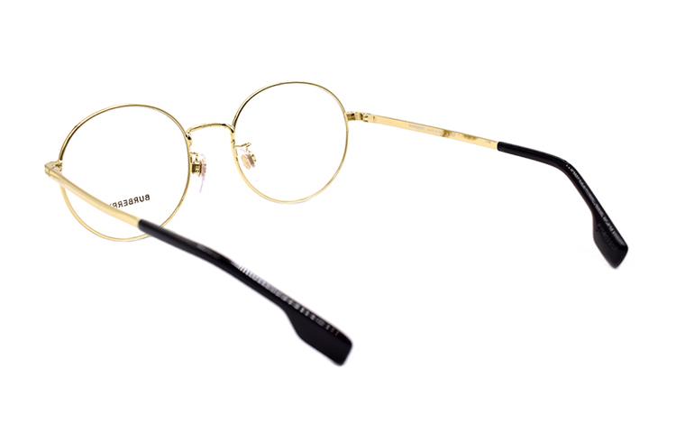 BURBERRY Round Eyeglasses B.LOGO Asian Fit Optical 1345D Black Gold for Men B1345D-1326 圖 4