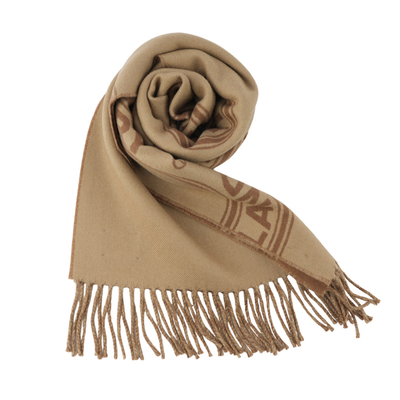 Burberry Round Logo Tassel Cashmere Scarf Unisex Couple Style Brown. 80746941 圖 4