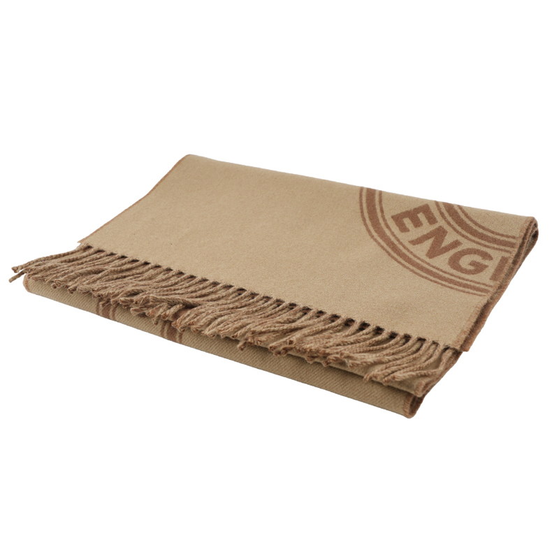 Burberry Round Logo Tassel Cashmere Scarf Unisex Couple Style Brown. 80746941 圖 6