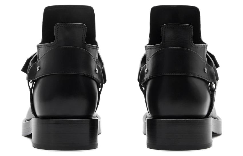 Burberry Saddle Boots 'Black Leather' 圖 3