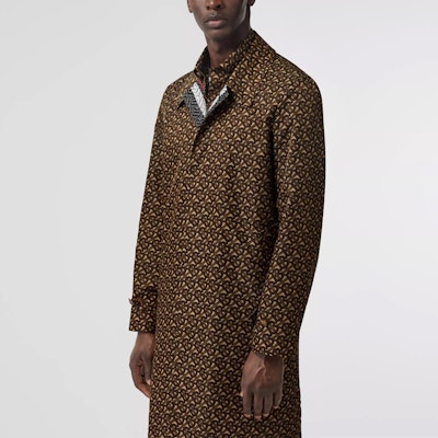 Burberry Saddle Brown Trench Coat with Logo Print Long Sleeves 80182651 Shop Burberry Saddle Brown Trench Coat with Logo Print Long Sleeves 80182651