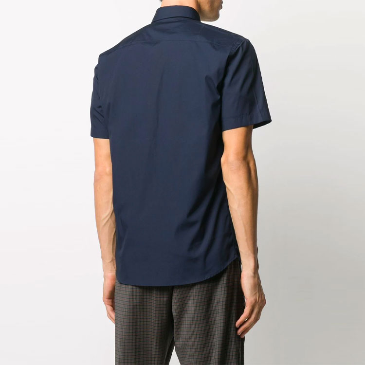 Burberry Short-Sleeve Monogram Shirt in Navy Blue 8032311 圖 6