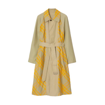Burberry Short Reversible Bradford Trench Coat Khaki Long Sleeve Coat 80787221