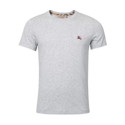Burberry Short Sleeve Embroidered Crew Neck T-Shirt Grey. 80038301