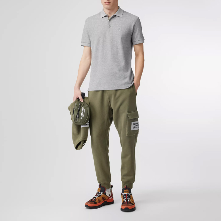 Burberry Short Sleeve Polo Shirt in Light Heather Gray 8014006 圖 4