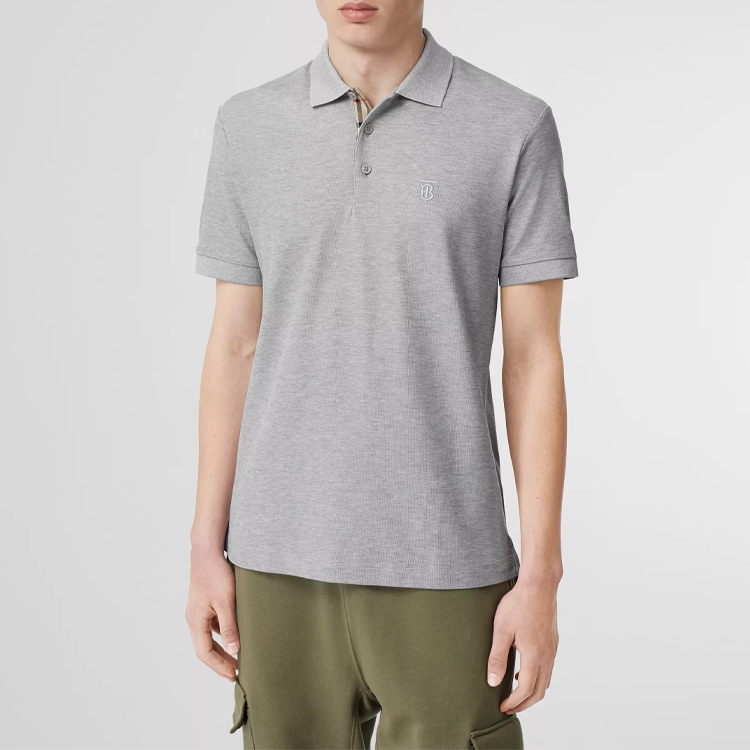 Burberry Short Sleeve Polo Shirt in Light Heather Gray 8014006 圖 6