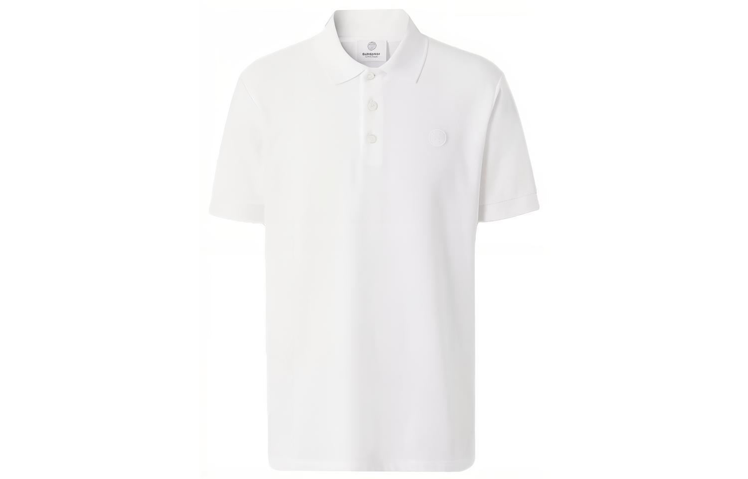 Burberry Short Sleeve Polo Shirt with Monogram Design in White. 80431231 圖 2