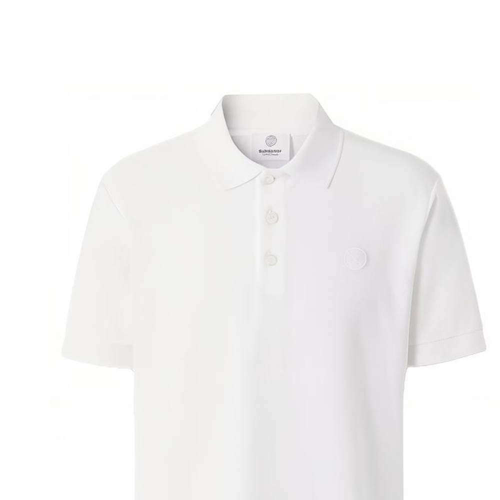 Burberry Short Sleeve Polo Shirt with Monogram Design in White. 80431231 圖 6