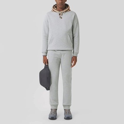 Burberry Seluar Jogger Kapas Panel Side Check Kelabu 80450151 Lookbook Burberry Seluar Jogger Kapas Panel Side Check Kelabu 80450151