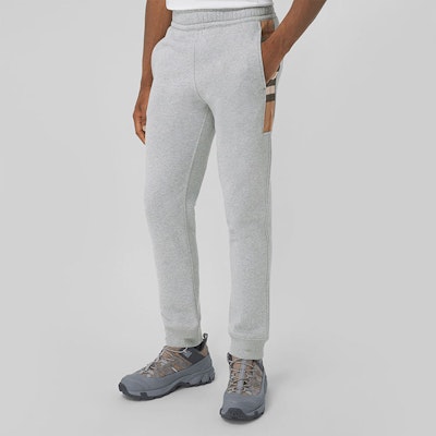 Burberry Seluar Jogger Kapas Panel Side Check Kelabu 80450151 Details for Burberry Seluar Jogger Kapas Panel Side Check Kelabu 80450151